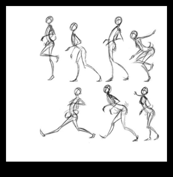 Dinamiskās pozas, veidojot kustību attēlu zīmējumos 1 Dinamiskās pozas: kustību veidošana figūru zīmējumos